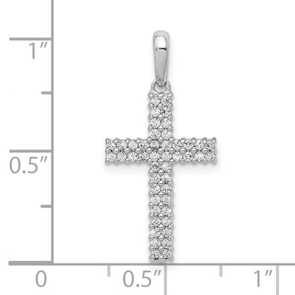 10K White Gold 10K 1/4Ct. Diamond Cross Pendant