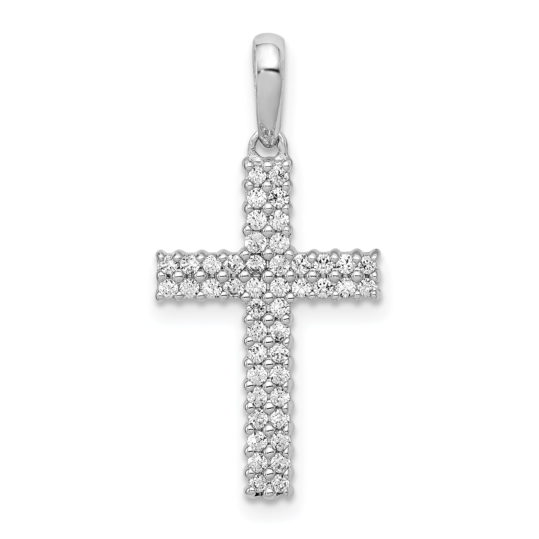 10K White Gold 10K 1/4Ct. Diamond Cross Pendant