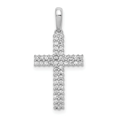 10K White Gold 10K 1/4Ct. Diamond Cross Pendant