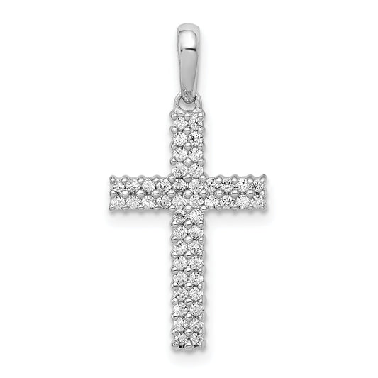 10K White Gold 10K 1/4Ct. Diamond Cross Pendant