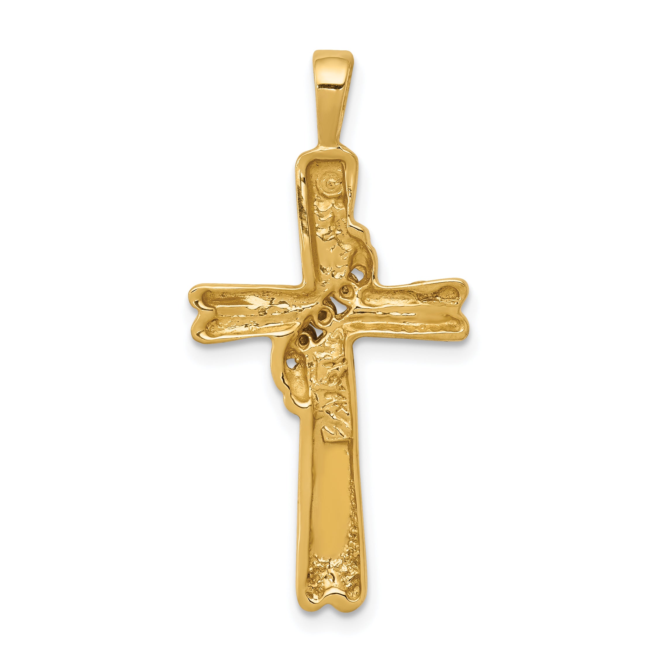 10K Yellow Gold 10K Aa Diamond Cross Pendant