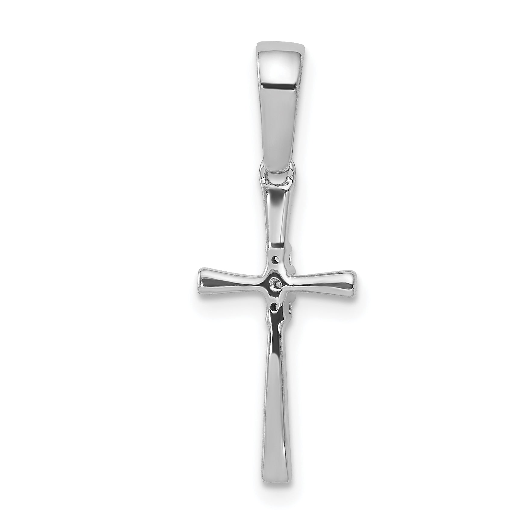 10K White Gold 10K .02Ct. Diamond Cross Pendant