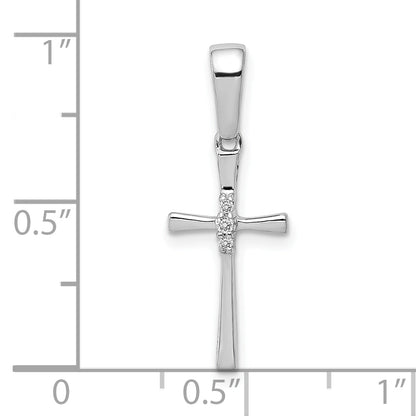 10K White Gold 10K .02Ct. Diamond Cross Pendant
