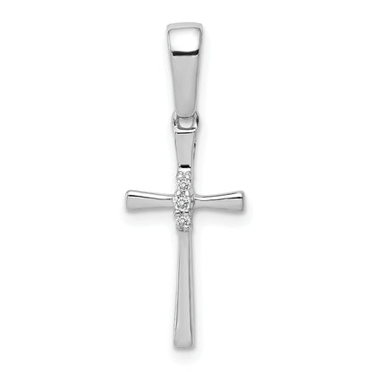 10K White Gold 10K .02Ct. Diamond Cross Pendant