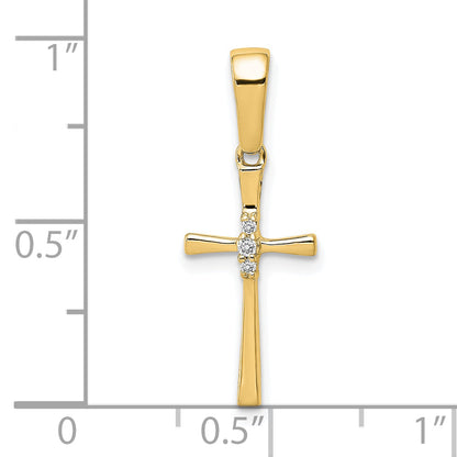 10K Yellow Gold 10K .02Ct. Diamond Cross Pendant