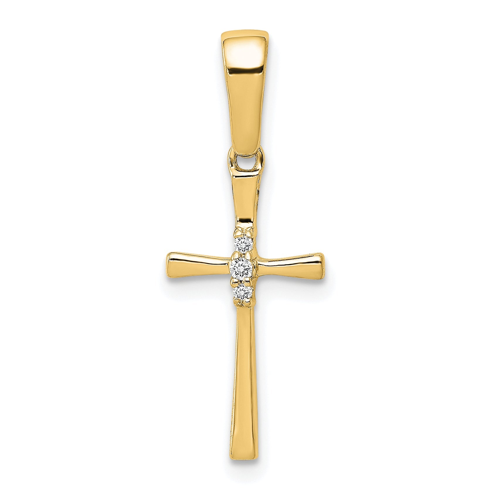 10K Yellow Gold 10K .02Ct. Diamond Cross Pendant