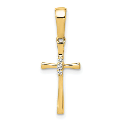 10K Yellow Gold 10K .02Ct. Diamond Cross Pendant