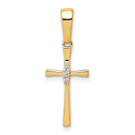 10K Yellow Gold 10K .02Ct. Diamond Cross Pendant