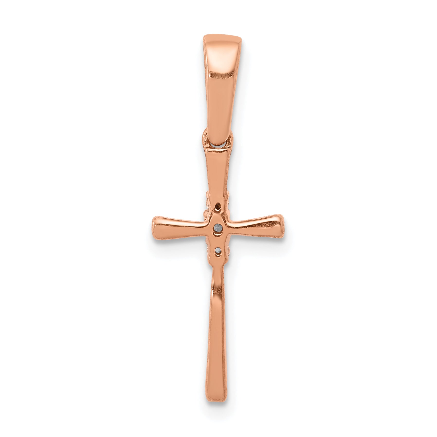 10K Rose Gold .03Ct. Diamond Cross Pendant