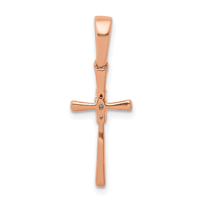 10K Rose Gold .03Ct. Diamond Cross Pendant