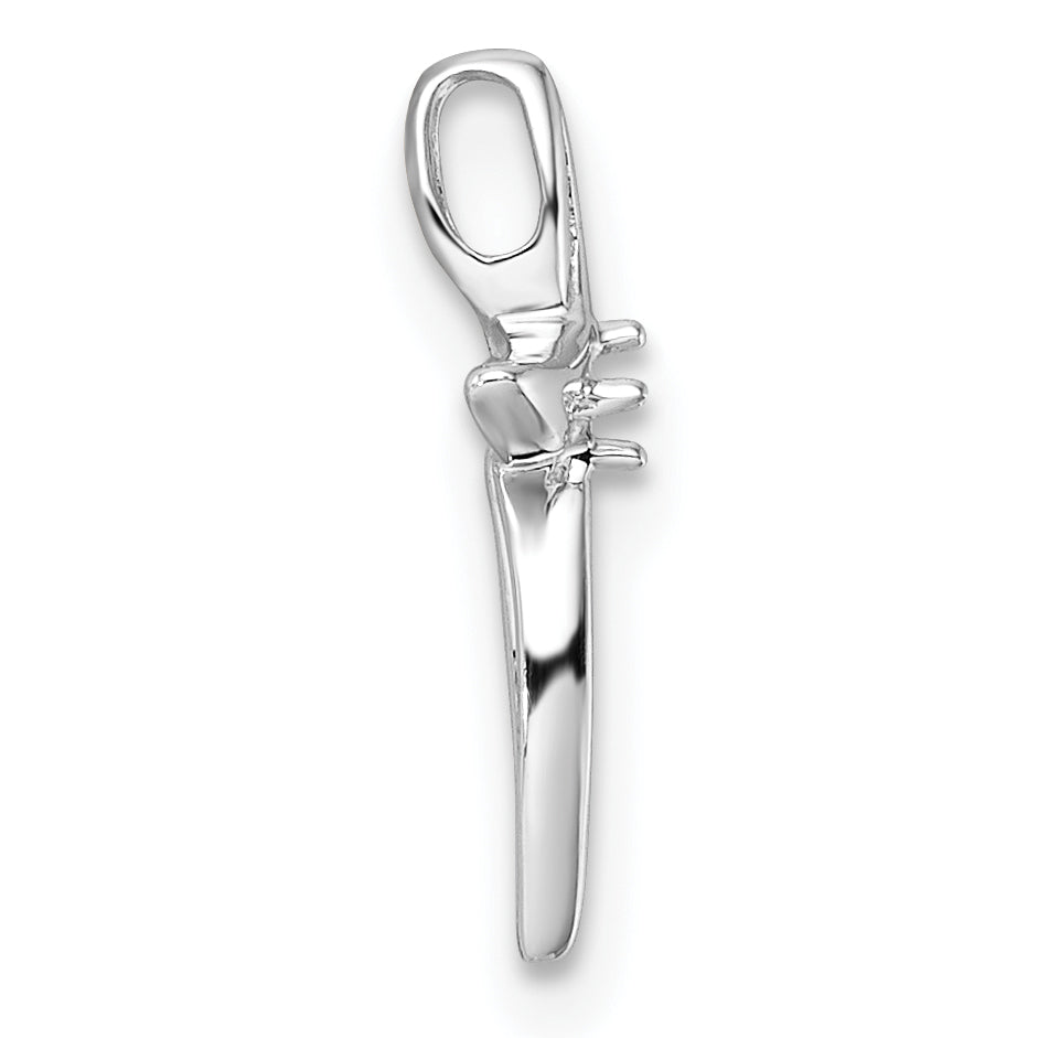 10K White Gold 10K Cross Pendant Mounting