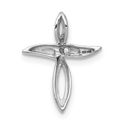 10K White Gold 10K Aa Diamond Cross Pendant
