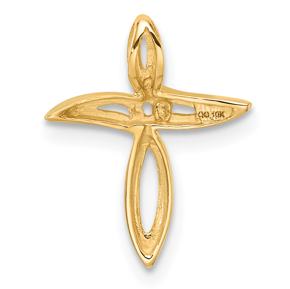 10K Yellow Gold 10K Diamond Cross Pendant Mounting