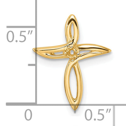 10K Yellow Gold 10K Diamond Cross Pendant Mounting