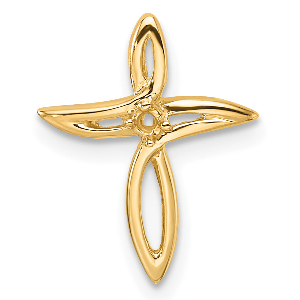 10K Yellow Gold 10K Diamond Cross Pendant Mounting