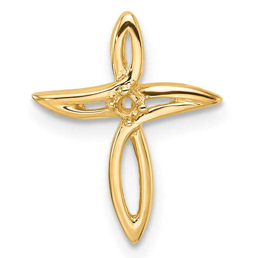10K Yellow Gold 10K Diamond Cross Pendant Mounting