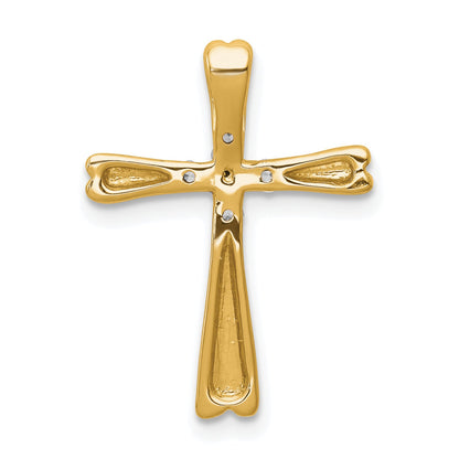 10K Yellow Gold 10K Diamond Cross Slide Pendant