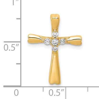 10K Yellow Gold 10K Diamond Cross Slide Pendant