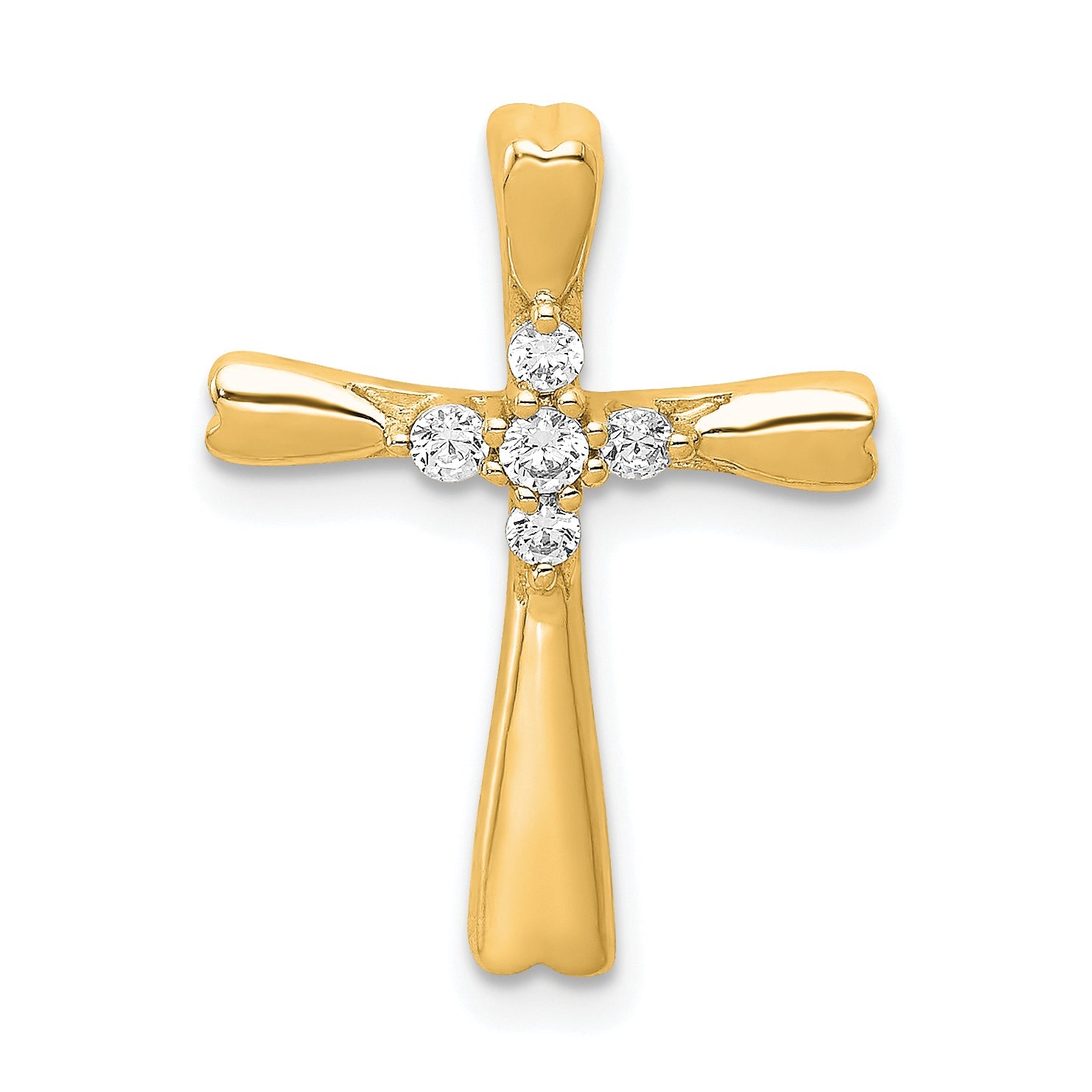 10K Yellow Gold 10K Diamond Cross Slide Pendant