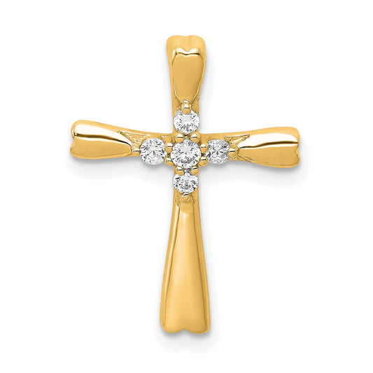 10K Yellow Gold 10K Diamond Cross Slide Pendant