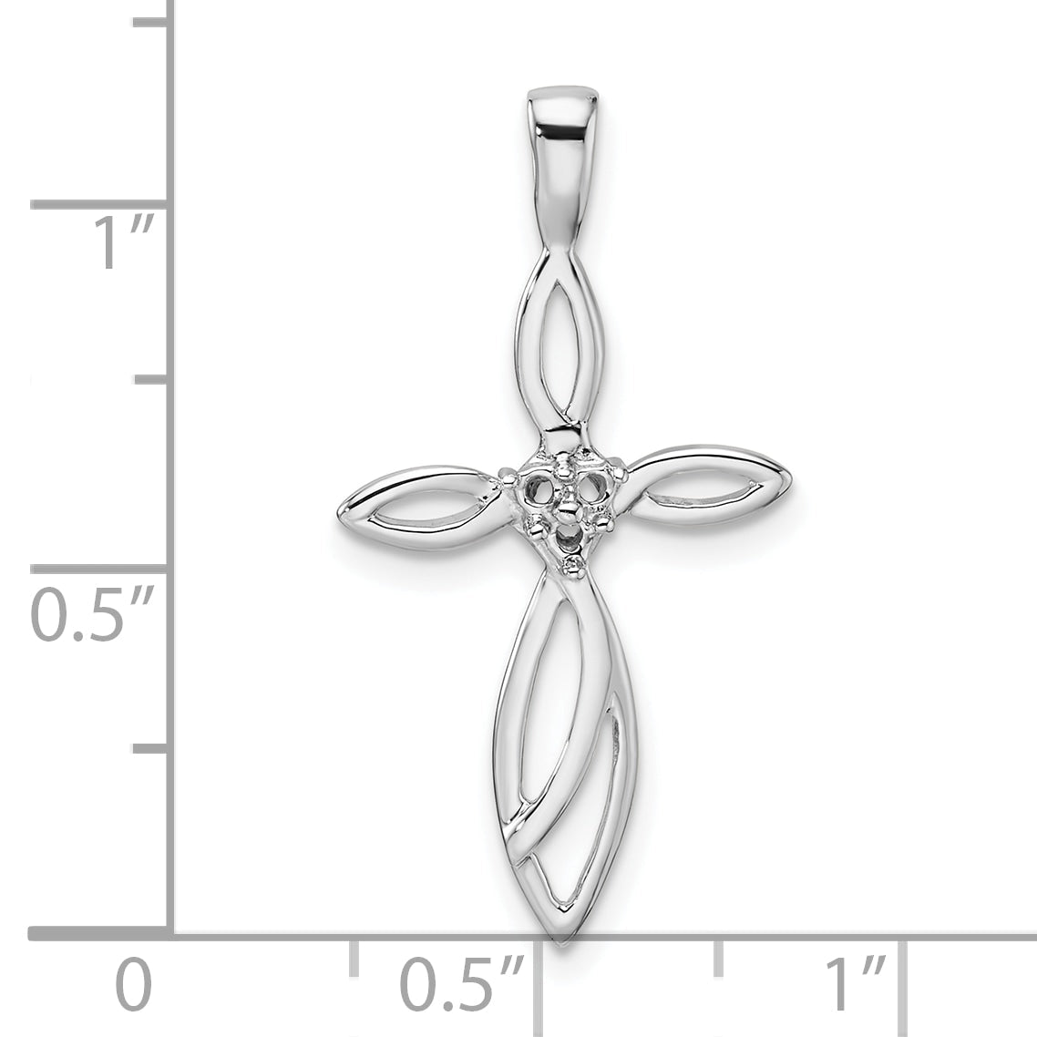 10K White Gold 10K Cross Pendant Mounting