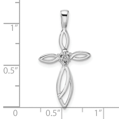 10K White Gold 10K Cross Pendant Mounting