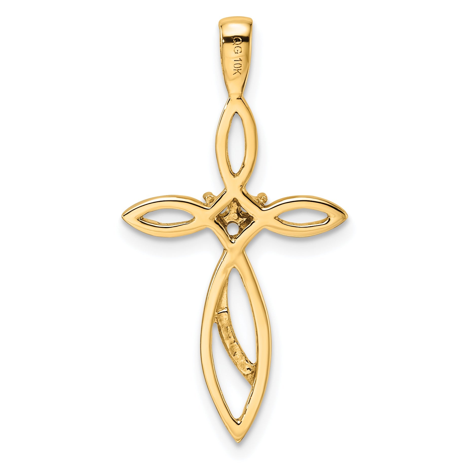 10K Yellow Gold 10K Cross Pendant Mounting