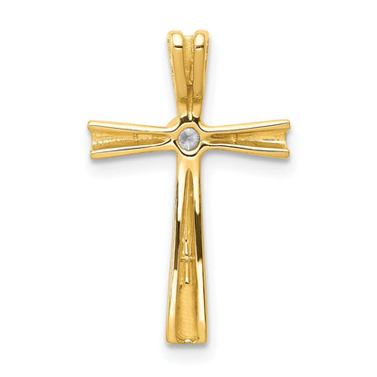 10K Yellow Gold 10K Aa Diamond Cross Pendant