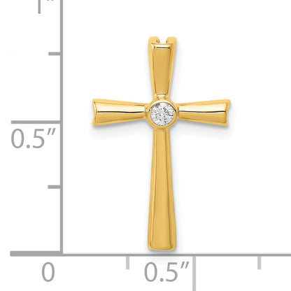 10K Yellow Gold 10K Aa Diamond Cross Pendant
