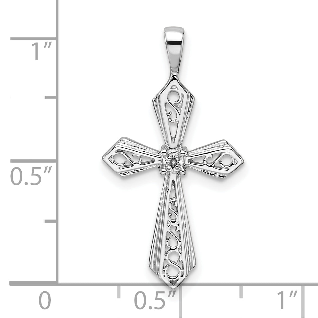 10K White Gold 10K Cross Pendant Mounting