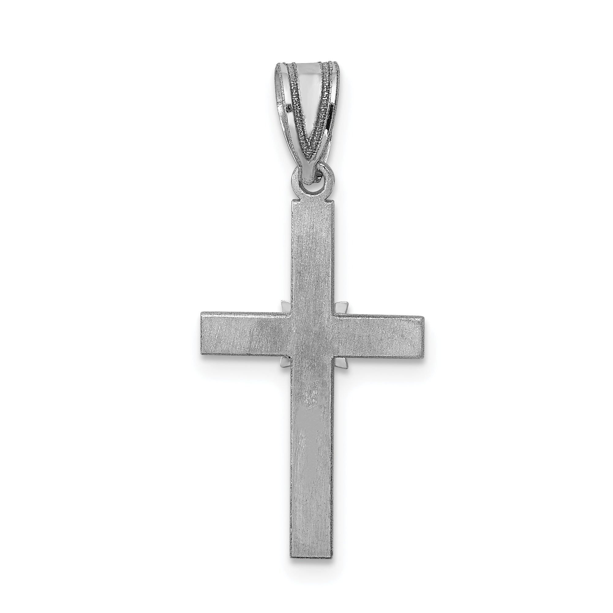 14K White Gold .01Ct Diamond Cross Pendant