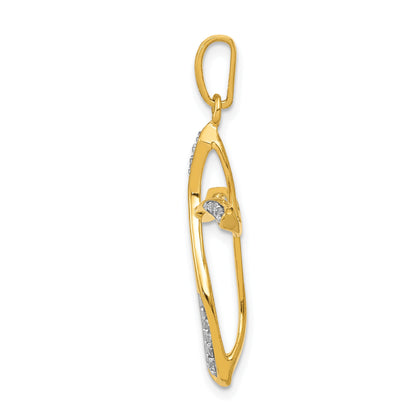 10K Yellow Gold 10K 1/10Ct. Diamond Cross Pendant