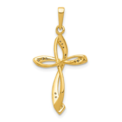 10K Yellow Gold 10K 1/10Ct. Diamond Cross Pendant