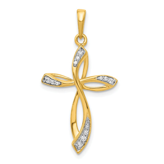 10K Yellow Gold 10K 1/10Ct. Diamond Cross Pendant