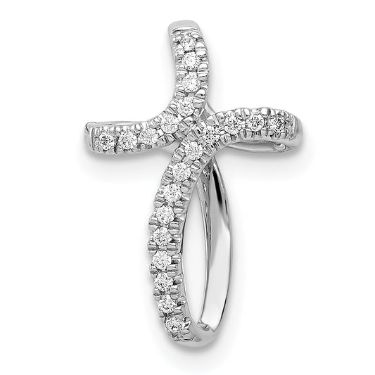 10K White Gold 10K 1/15Ct. Diamond Cross Pendant