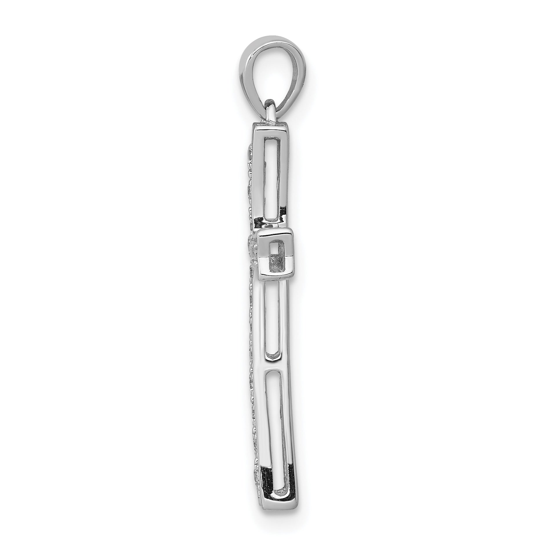 10K White Gold 10K 1/5Ct. Diamond Cross Pendant