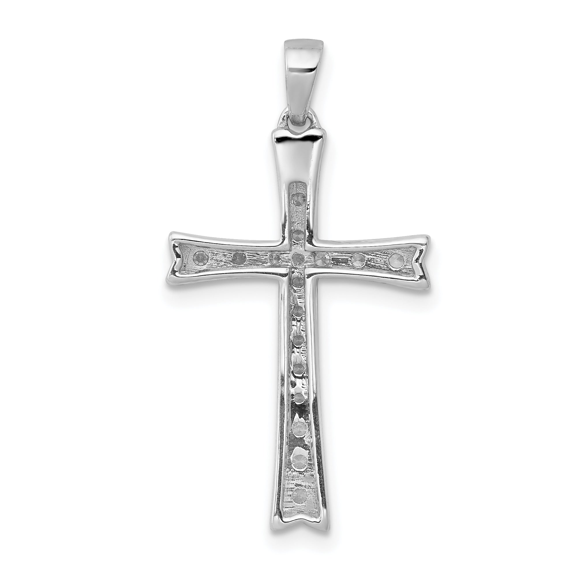10K White Gold 10K 1/5Ct. Diamond Cross Pendant