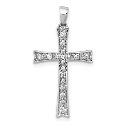 10K White Gold 10K 1/5Ct. Diamond Cross Pendant