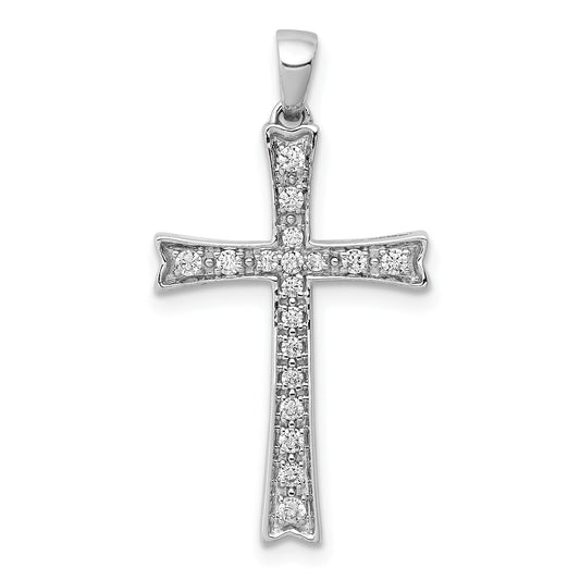 10K White Gold 10K 1/5Ct. Diamond Cross Pendant
