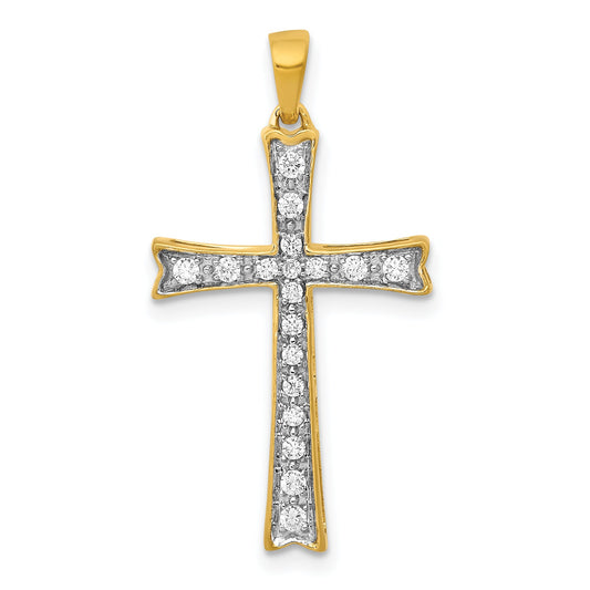 10K Yellow Gold 10K 1/5Ct. Diamond Cross Pendant