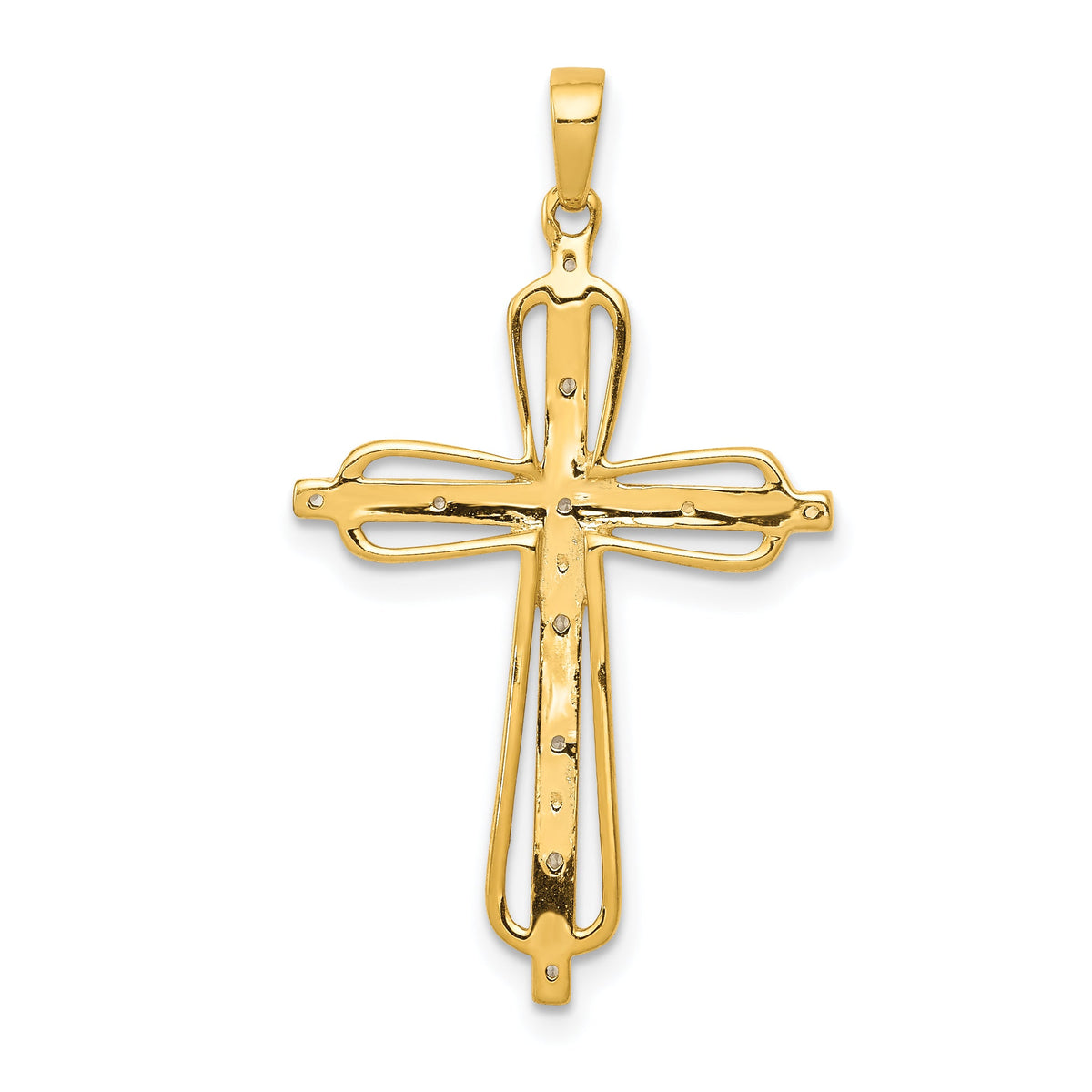 10K Yellow W/Rhodium 10K & Rhodium Diamond Cross Pendant – goldia.ca