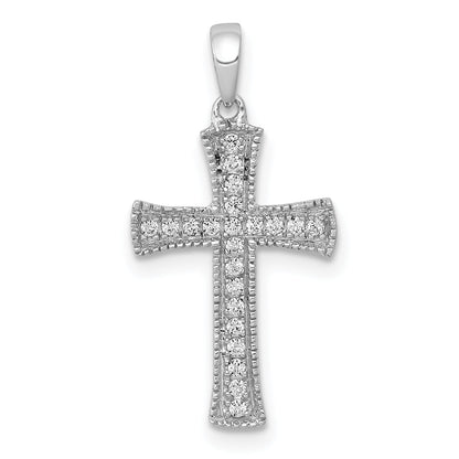 10K White Gold 10K 1/10Ct. Diamond Cross Pendant