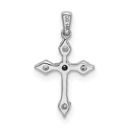 10K White Gold 10K 1/15Ct. Diamond Cross Pendant