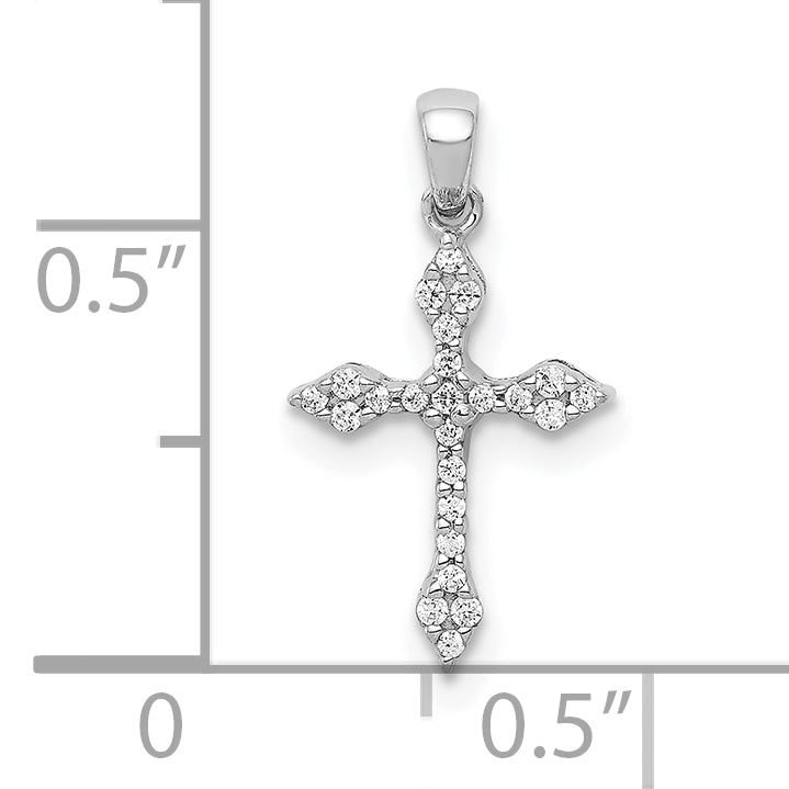 10K White Gold 10K 1/15Ct. Diamond Cross Pendant