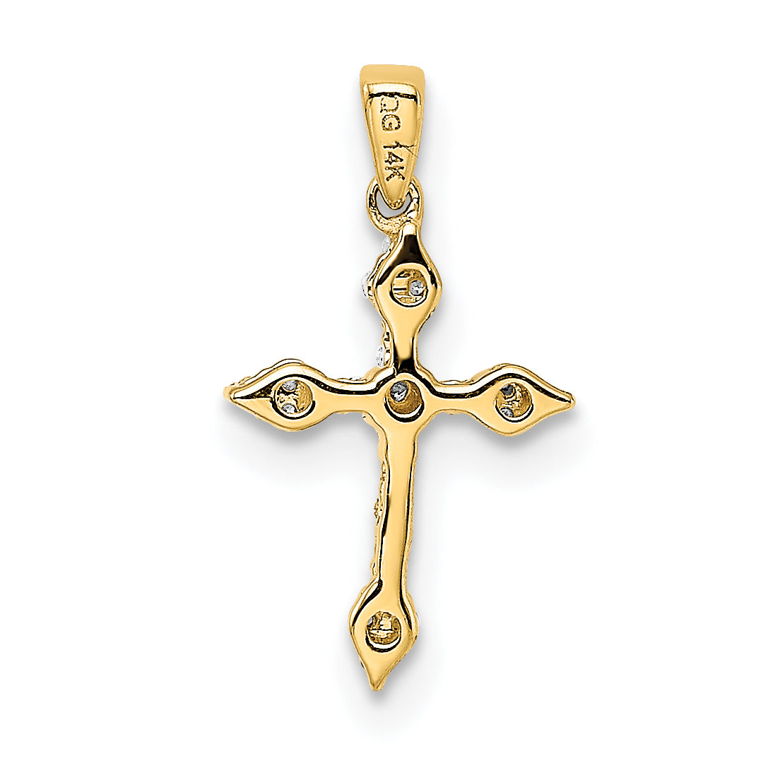 10K Yellow Gold 10K 1/15Ct. Diamond Cross Pendant