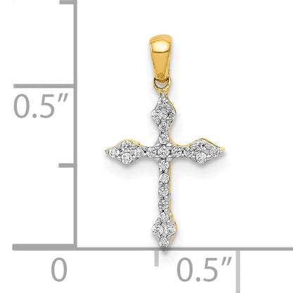 10K Yellow Gold 10K 1/15Ct. Diamond Cross Pendant