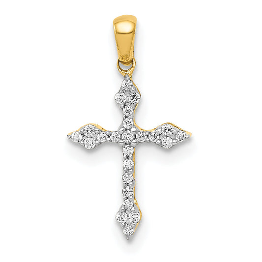 10K Yellow Gold 10K 1/15Ct. Diamond Cross Pendant