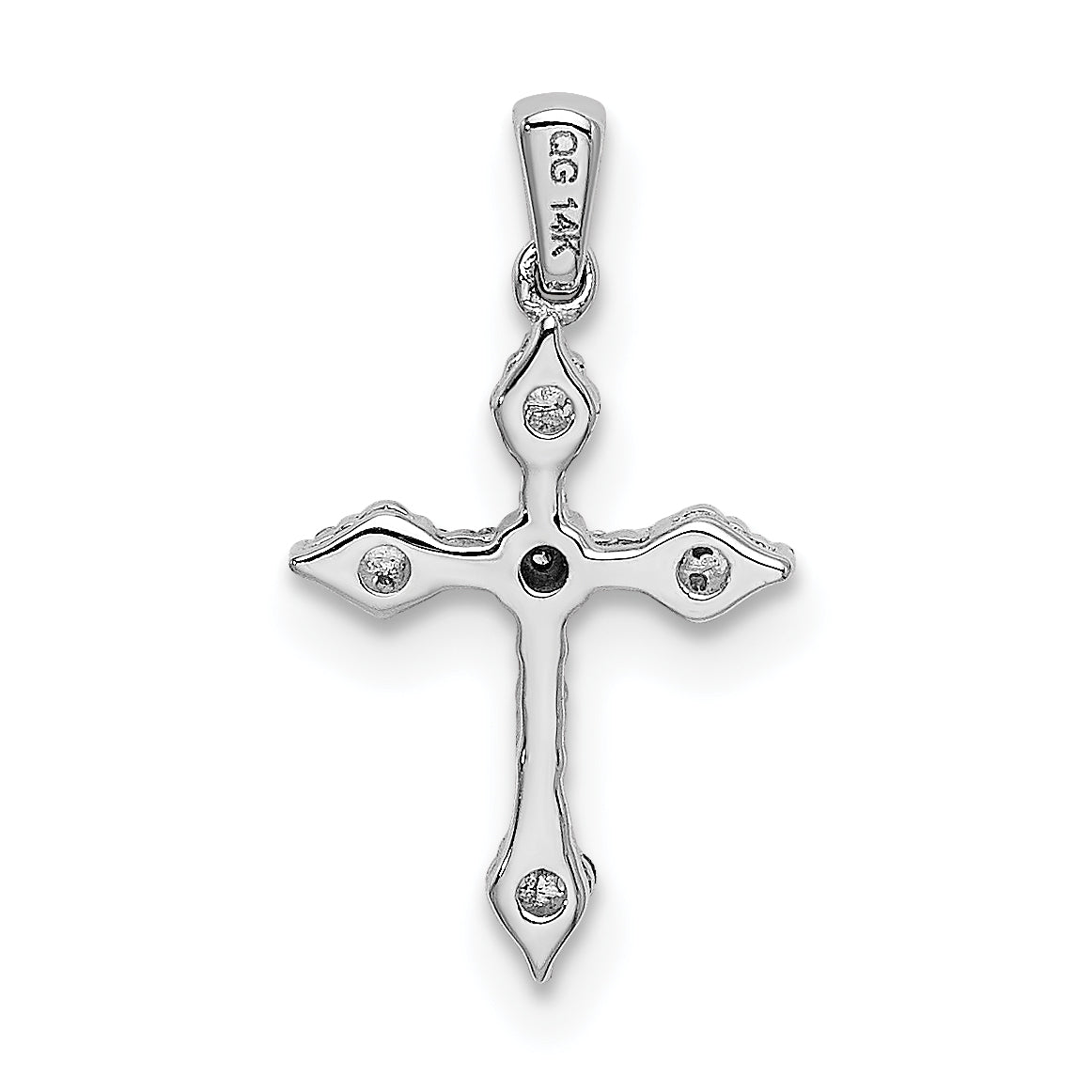 14K White Gold 1/15Ct. Diamond Cross Pendant