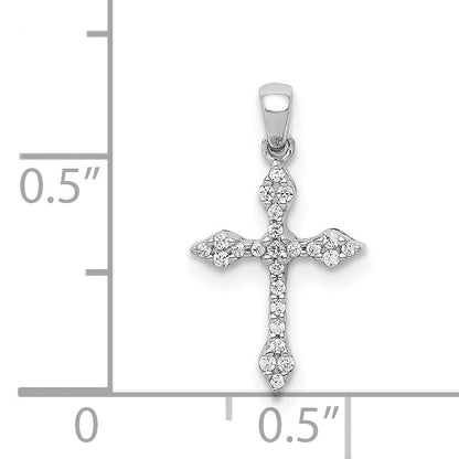 14K White Gold 1/15Ct. Diamond Cross Pendant