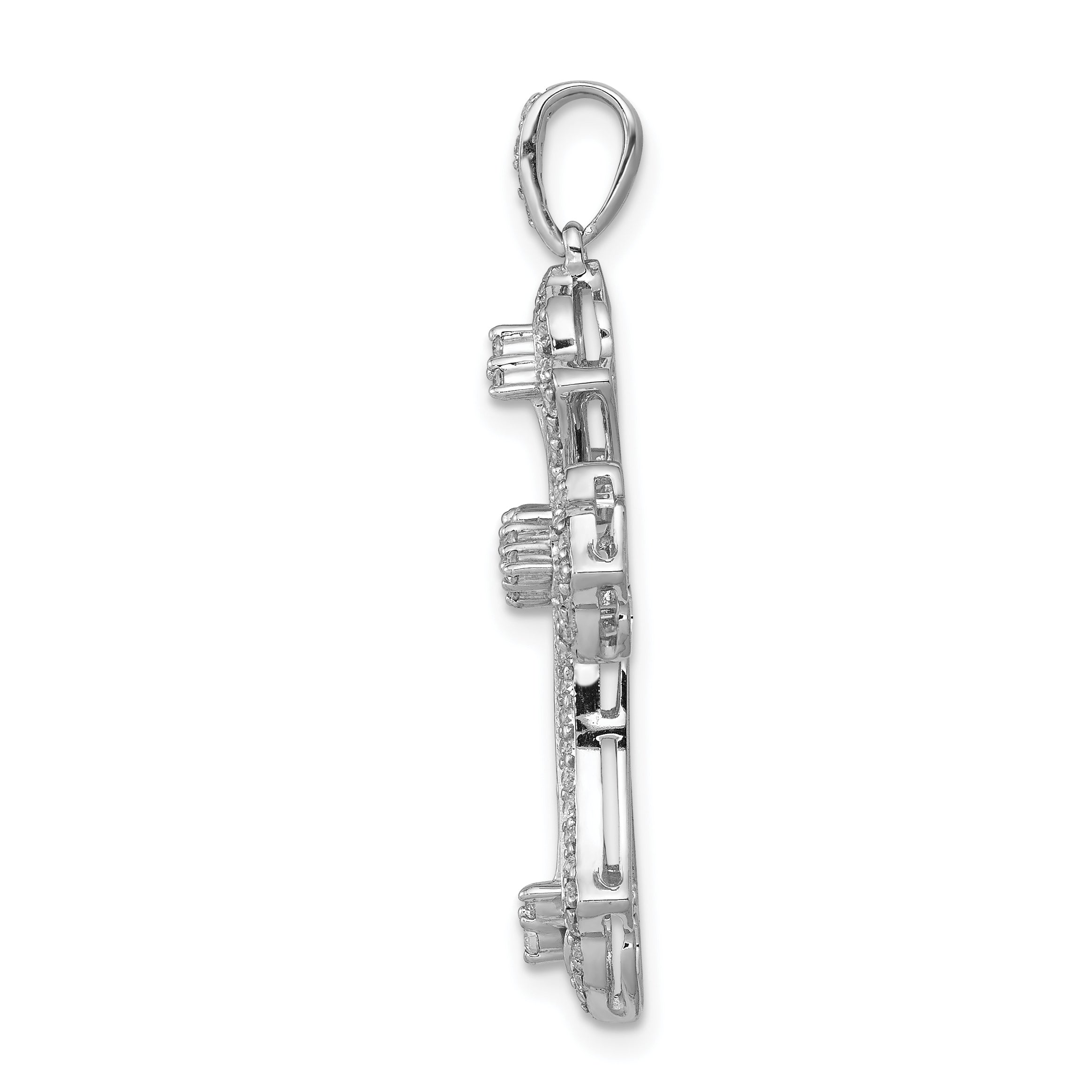 10K White Gold 10K 1/2Ct. Diamond Fancy Cross Pendant